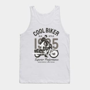 Cool biker vintage road adventure cafe paris retro feel Tank Top